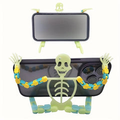 2pcs Halloween Skull Holder Tricky Luminous Skeleton Man Decompressi