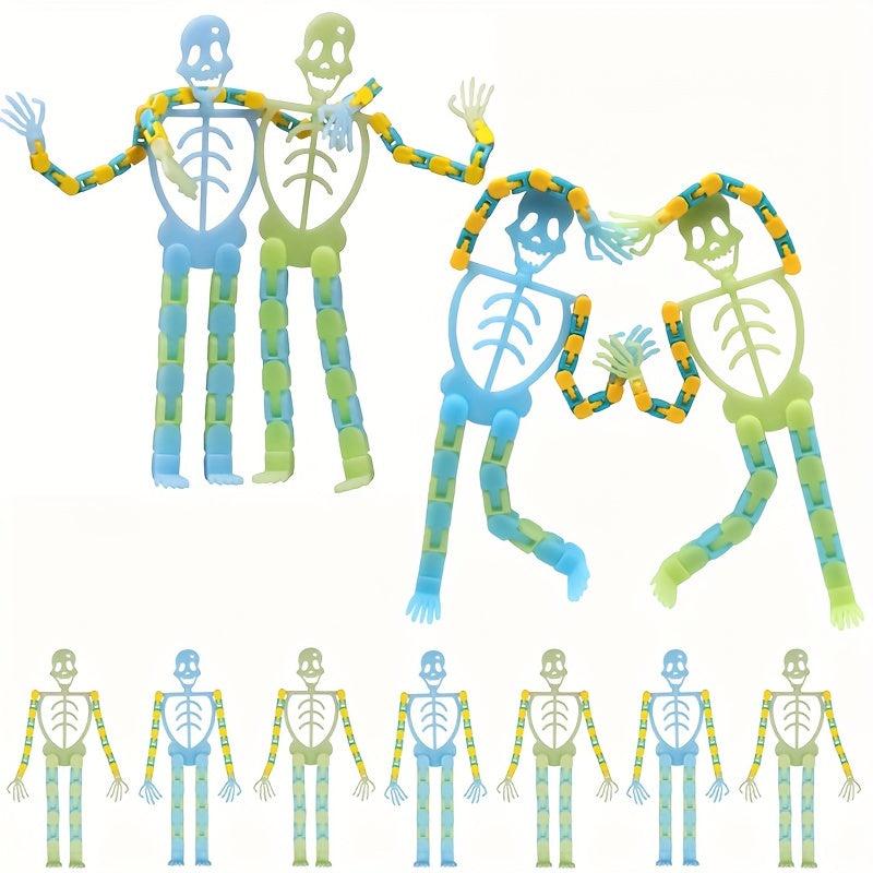 2pcs Halloween Skull Holder Tricky Luminous Skeleton Man Decompressi