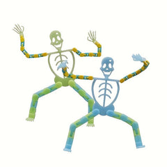 2pcs Halloween Skull Holder Tricky Luminous Skeleton Man Decompressi
