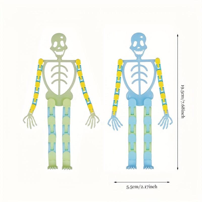2pcs Halloween Skull Holder Tricky Luminous Skeleton Man Decompressi