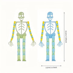 2pcs Halloween Skull Holder Tricky Luminous Skeleton Man Decompressi