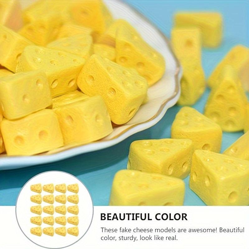 10pcs Micro Kitchen Food Cheese Model Simulation Triangle Cake Food Statue
