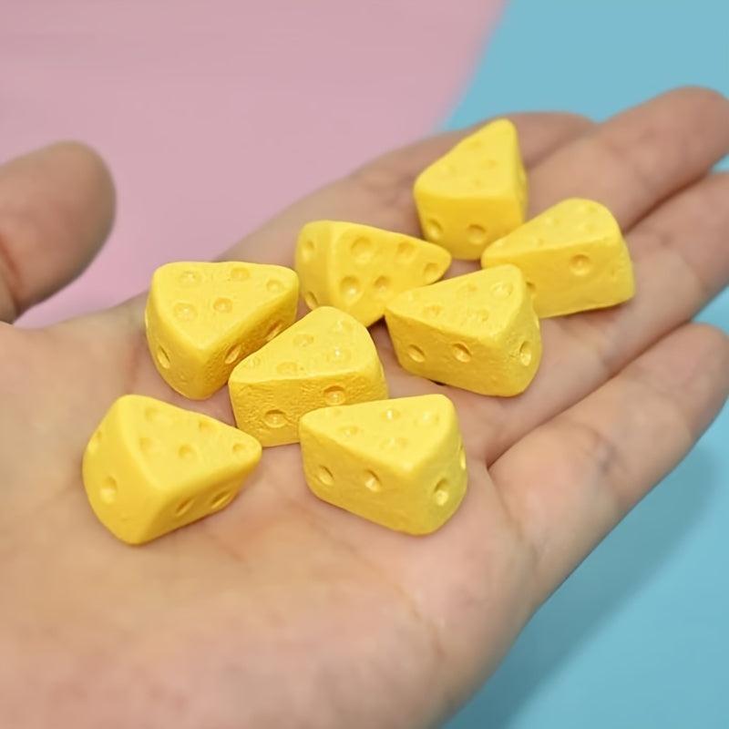 10pcs Micro Kitchen Food Cheese Model Simulation Triangle Cake Food Statue