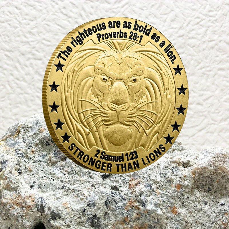Bold As A Lion Strength Challenge Coin Gift