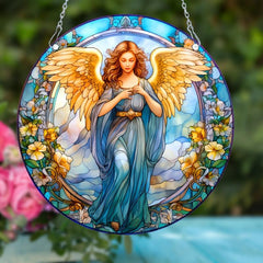 Hand-Painted Angel Acrylic Stained Window Hanging