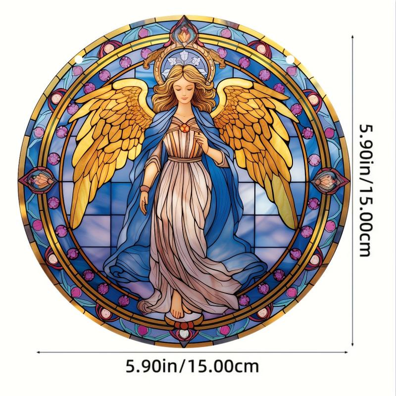 Hand-Painted Angel Acrylic Stained Window Hanging