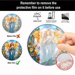 Hand-Painted Angel Acrylic Stained Window Hanging