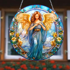 Hand-Painted Angel Acrylic Stained Window Hanging