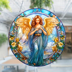 Hand-Painted Angel Acrylic Stained Window Hanging