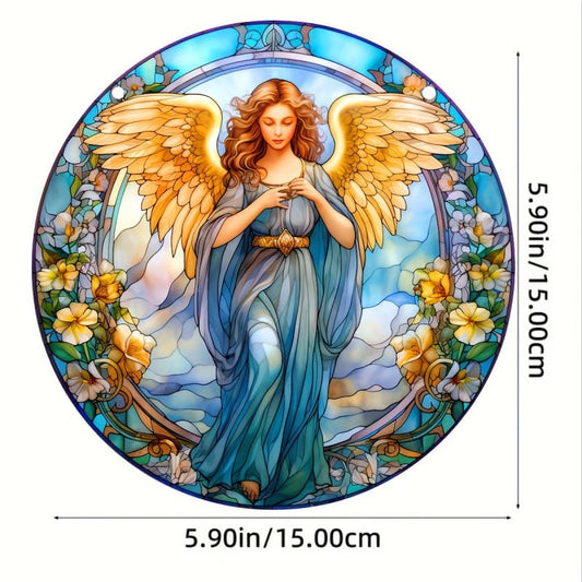Hand-Painted Angel Acrylic Stained Window Hanging