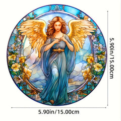 Hand-Painted Angel Acrylic Stained Window Hanging