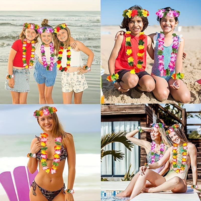10pcs Tropical Flower Garland Hawaiian Beach Party Decoration