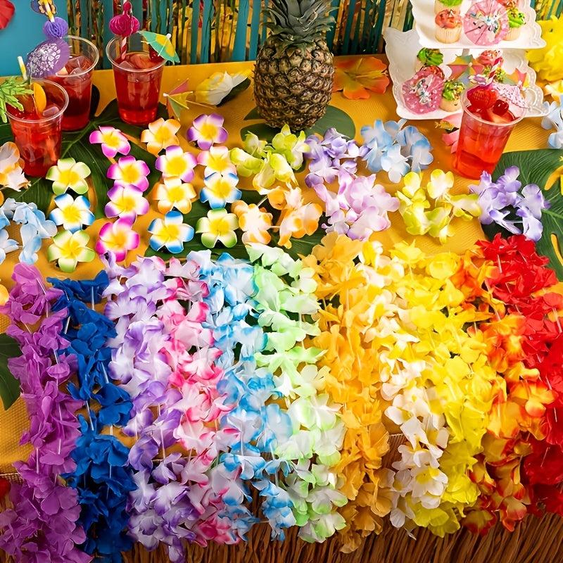 10pcs Tropical Flower Garland Hawaiian Beach Party Decoration