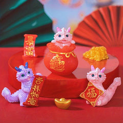 6pcs Dragon Decoration Doll Hand Micro Landscape Car Dollhouse Accessories