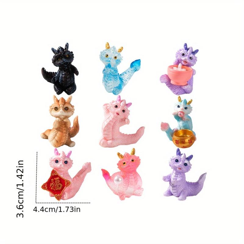6pcs Dragon Decoration Doll Hand Micro Landscape Car Dollhouse Accessories