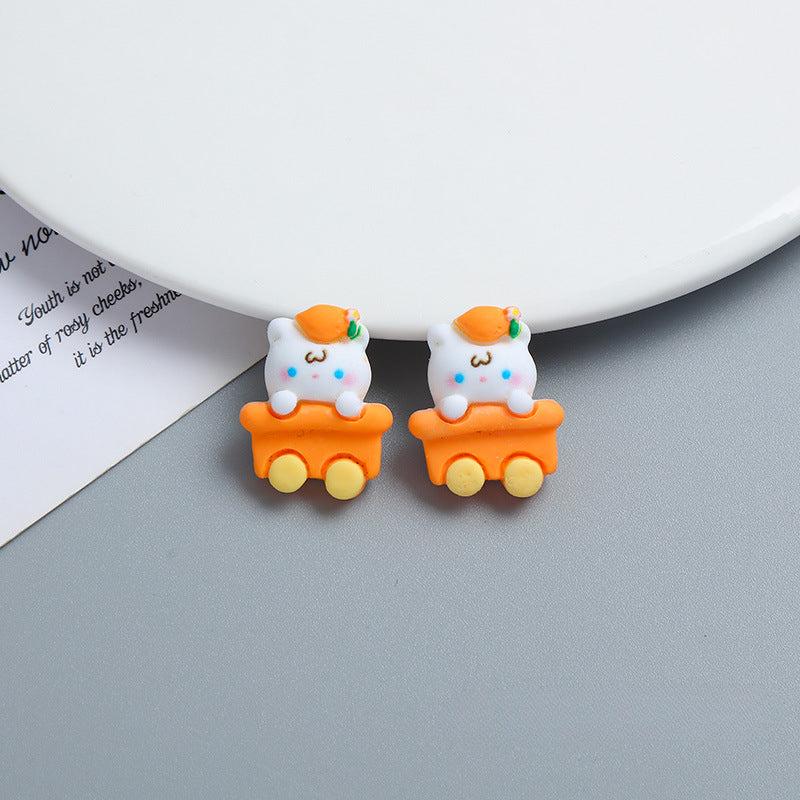 Cartoon Animal Train Cream Glue Phone Case DIY Material Package