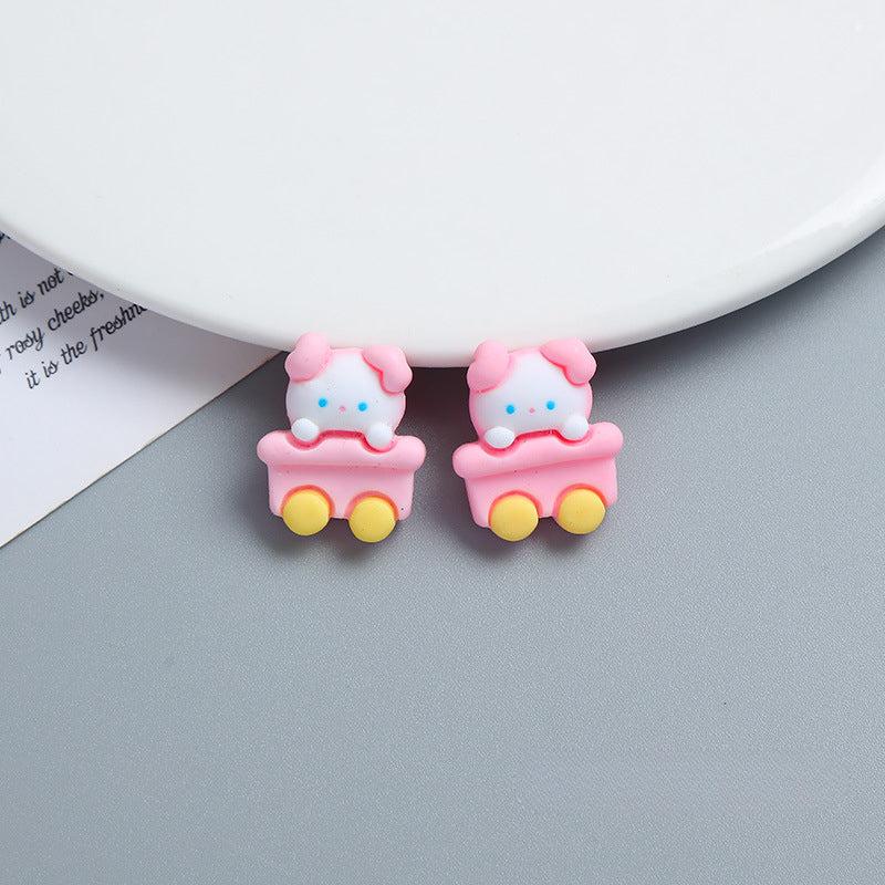 Cartoon Animal Train Cream Glue Phone Case DIY Material Package