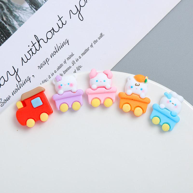 Cartoon Animal Train Cream Glue Phone Case DIY Material Package