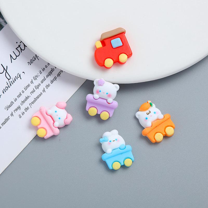 Cartoon Animal Train Cream Glue Phone Case DIY Material Package