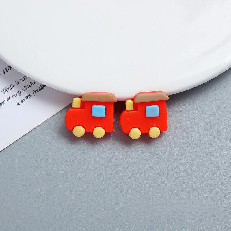 Cartoon Animal Train Cream Glue Phone Case DIY Material Package