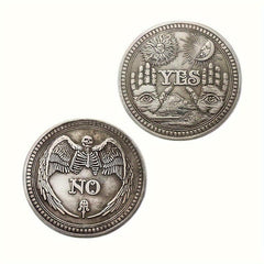 Lucky Coin Yes No Decision Coin with Stand