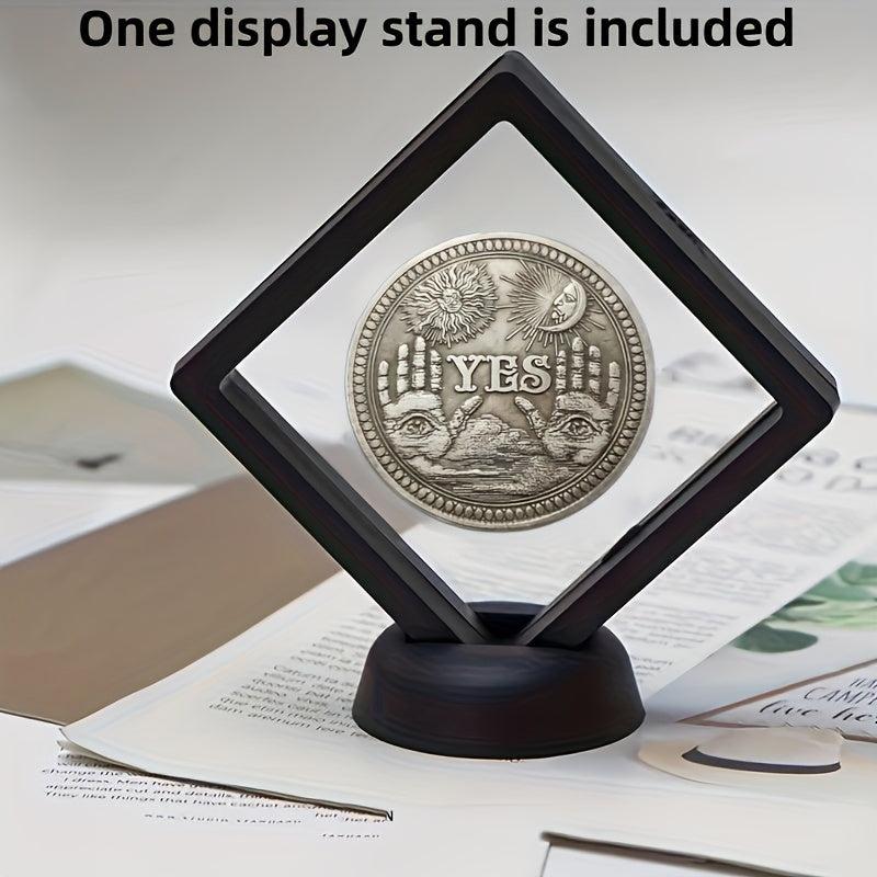 Lucky Coin Yes No Decision Coin with Stand