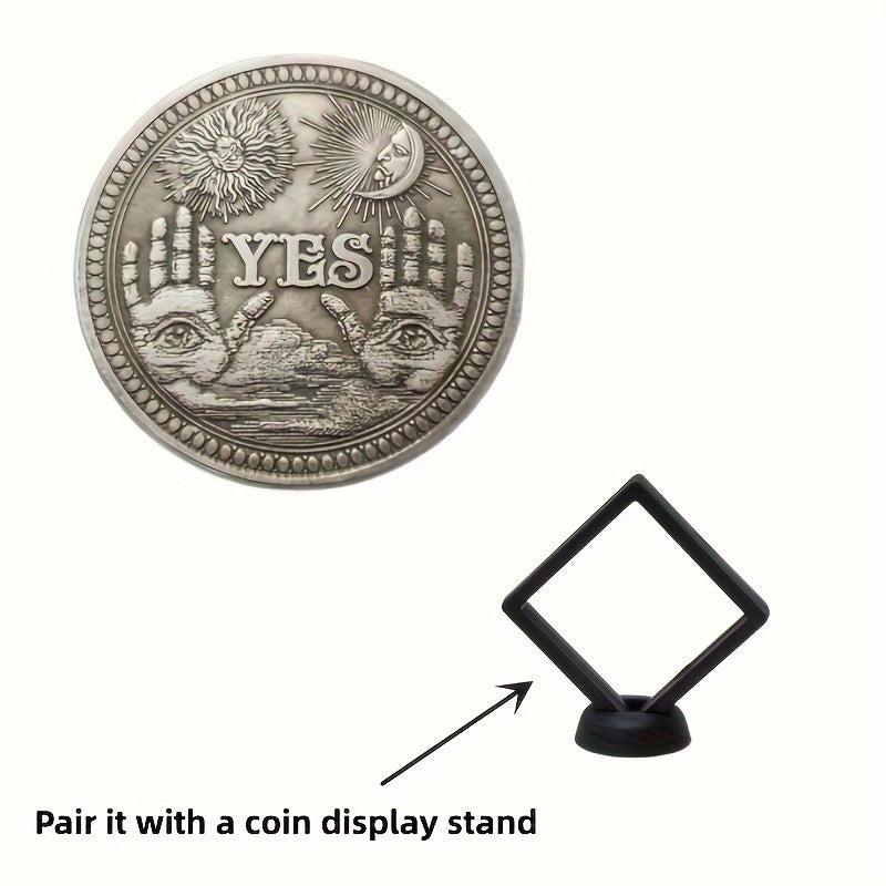 Lucky Coin Yes No Decision Coin with Stand