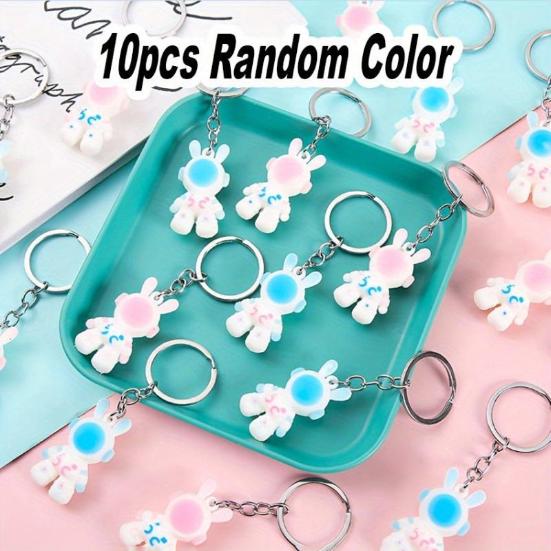 10pcs Cartoon Space Rabbit Keychain Astronaut Backpack Pendant Small Gift