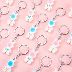 10pcs Cartoon Space Rabbit Keychain Astronaut Backpack Pendant Small Gift