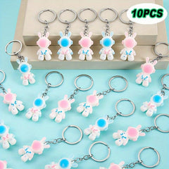 10pcs Cartoon Space Rabbit Keychain Astronaut Backpack Pendant Small Gift