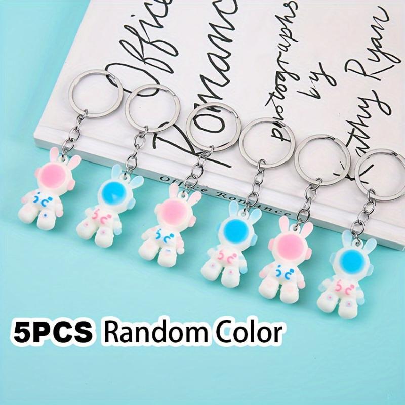 10pcs Cartoon Space Rabbit Keychain Astronaut Backpack Pendant Small Gift