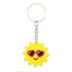 Summer Beach Cartoon PVC Keychain Drip Adhesive Car Gift Pendant