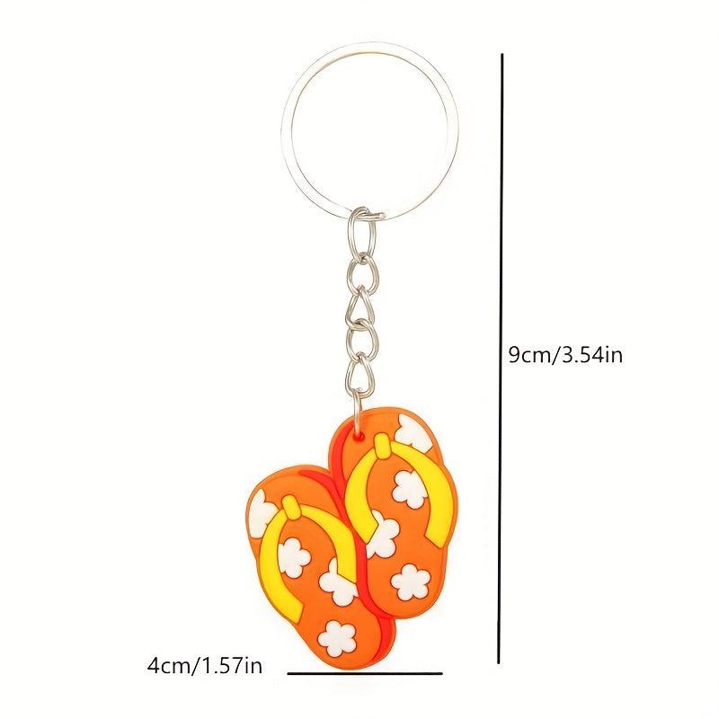Summer Beach Cartoon PVC Keychain Drip Adhesive Car Gift Pendant