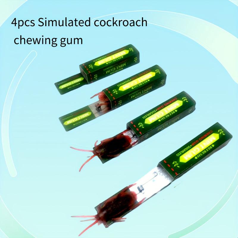 4pcs Simulation Cockroach Chewing Gum Funny Self Installed Toy