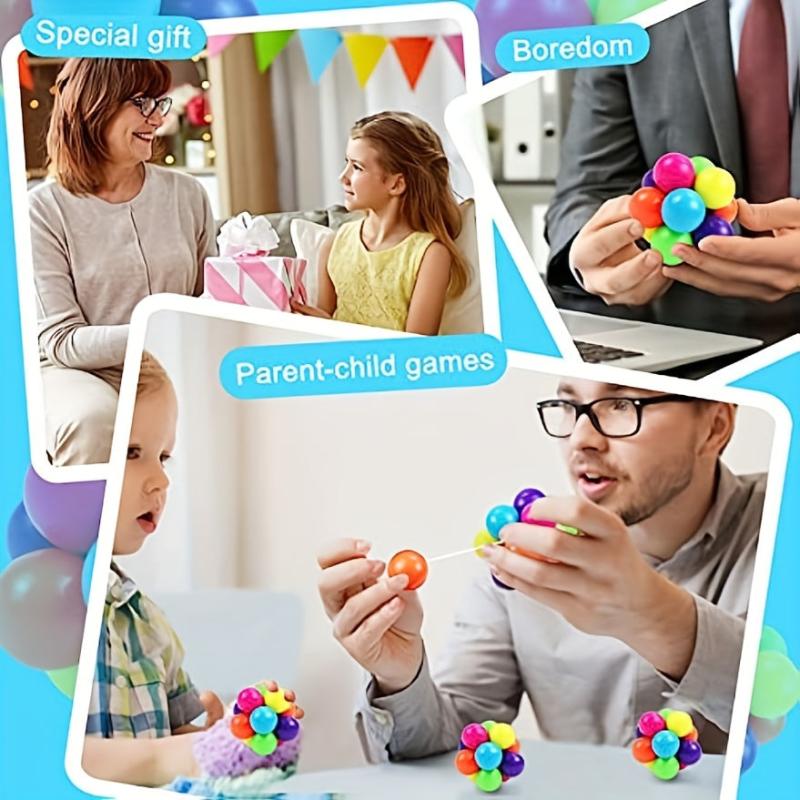Rotatable Stretch Colored Balls Hand Fidget Anxiety Relief Balls