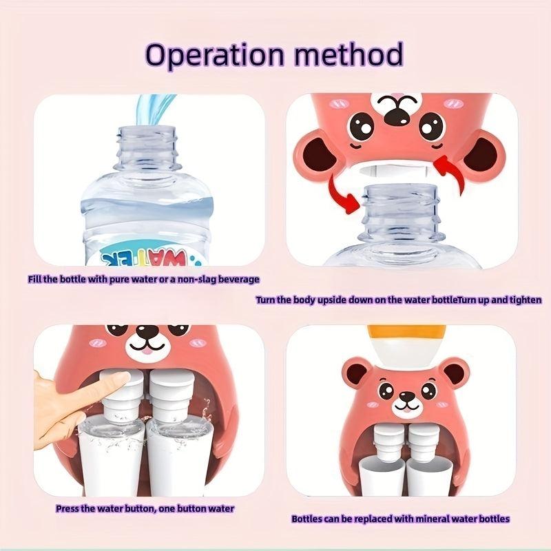 Kids Bear Water Dispenser Toy - Double Water Fun Kitchen Toy