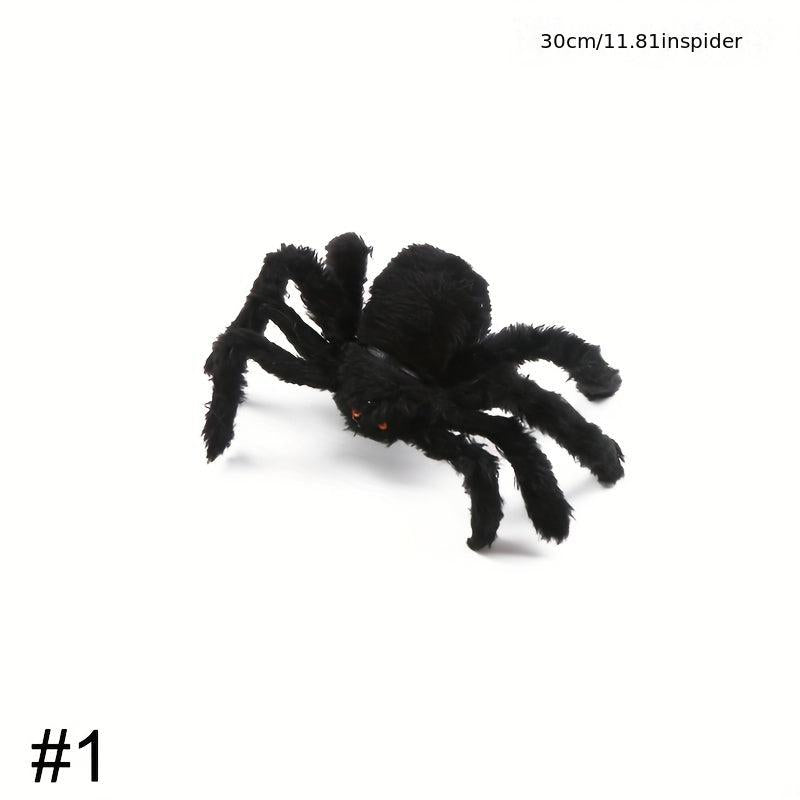 Halloween Prank Stuffed Spiders Simulate Spooky Decoration