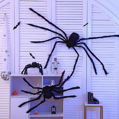 Halloween Prank Stuffed Spiders Simulate Spooky Decoration
