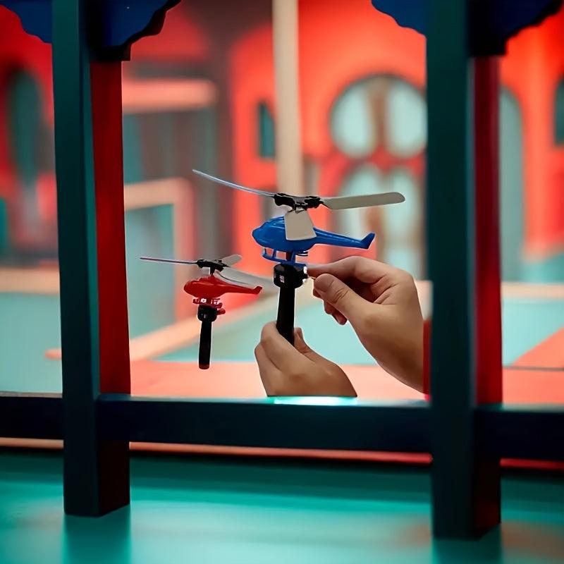 Pull String Helicopter Toy