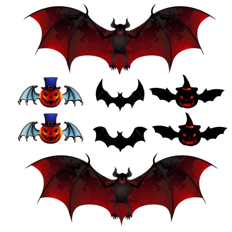 12pcs Halloween Decoration Pumpkin Bat Stickers
