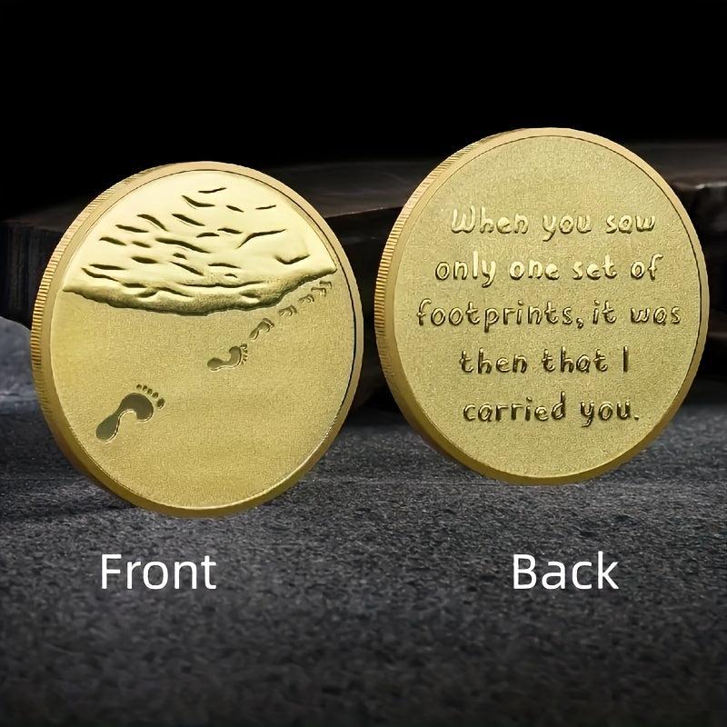 1pc Collectible Coin Souvenir Gift When You See One Set Of Footprints