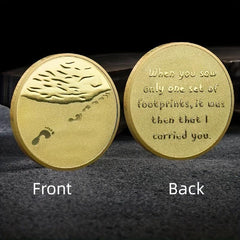 1pc Collectible Coin Souvenir Gift When You See One Set Of Footprints