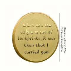 1pc Collectible Coin Souvenir Gift When You See One Set Of Footprints