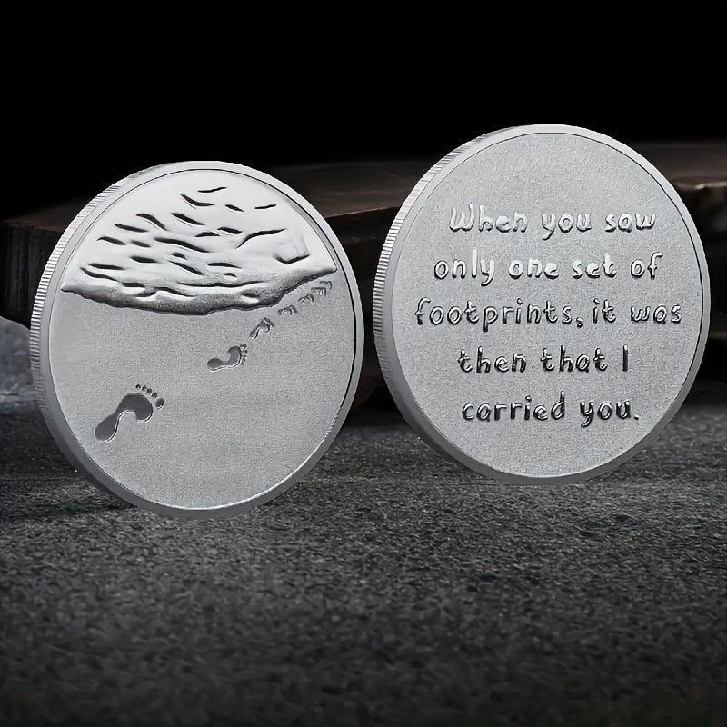1pc Collectible Coin Souvenir Gift When You See One Set Of Footprints