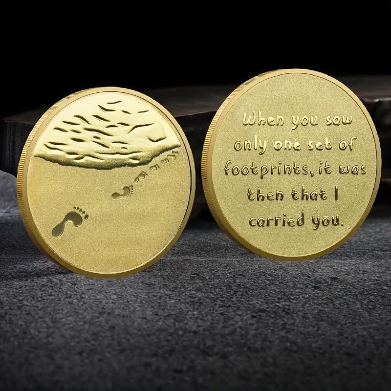 1pc Collectible Coin Souvenir Gift When You See One Set Of Footprints