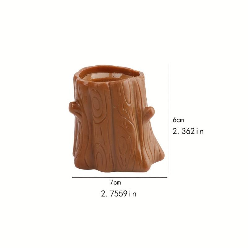 Scary Squirrel Cup Pinch Toy For Halloween Tree Stump Hamster Decompression