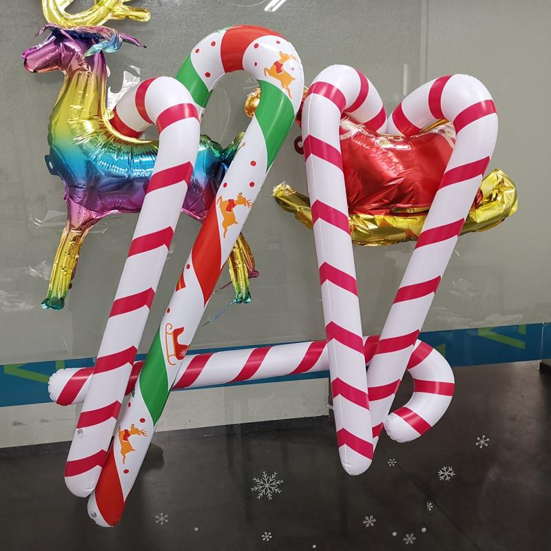 Children's Christmas Car Inflatable Old Man Cane Toy Large Inflatable Stick