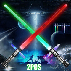 2 Pcs Kids LED Light Sword 7 Colors Changeable Electronic Lights Sword