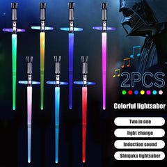 2 Pcs Kids LED Light Sword 7 Colors Changeable Electronic Lights Sword