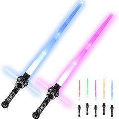 2 Pcs Kids LED Light Sword 7 Colors Changeable Electronic Lights Sword